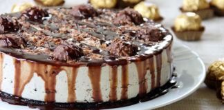 Cheesecake με Ferrero Rocher, Nutella & φουντούκια χωρίς ψήσιμο