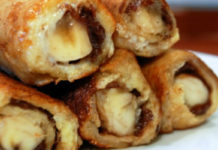 Πανεύκολα τηγανιτά ρολάκια με Nutella, Μπανάνα και Ψωμί του Τοστ!!