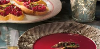 Βελουτέ με παντζάρια, σελινόριζα & μανιτάρια