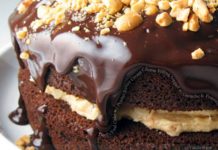 Τούρτα μους σοκολάτα με καραμελωμένα φιστίκια Αιγίνης