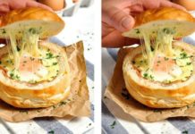 Συνταγή για λαχταριστά γεμιστά ψωμάκια με 4 υλικά.