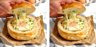 Συνταγή για λαχταριστά γεμιστά ψωμάκια με 4 υλικά.