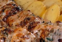 Κοντοσούβλι με πατάτες στη λαδόκολλα