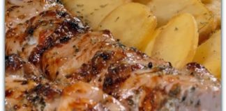 Κοντοσούβλι με πατάτες στη λαδόκολλα