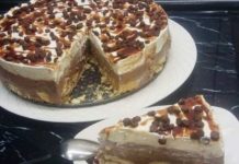 Πανεύκολη, λαχταριστή τούρτα δίχρωμη με μπισκότα, ζαχαρούχο και μερέντα για όλες τις περιστάσεις!