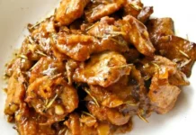 Χοιρινή τηγανιά με μουστάρδα και μπύρα