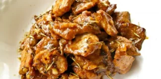 Χοιρινή τηγανιά με μουστάρδα και μπύρα